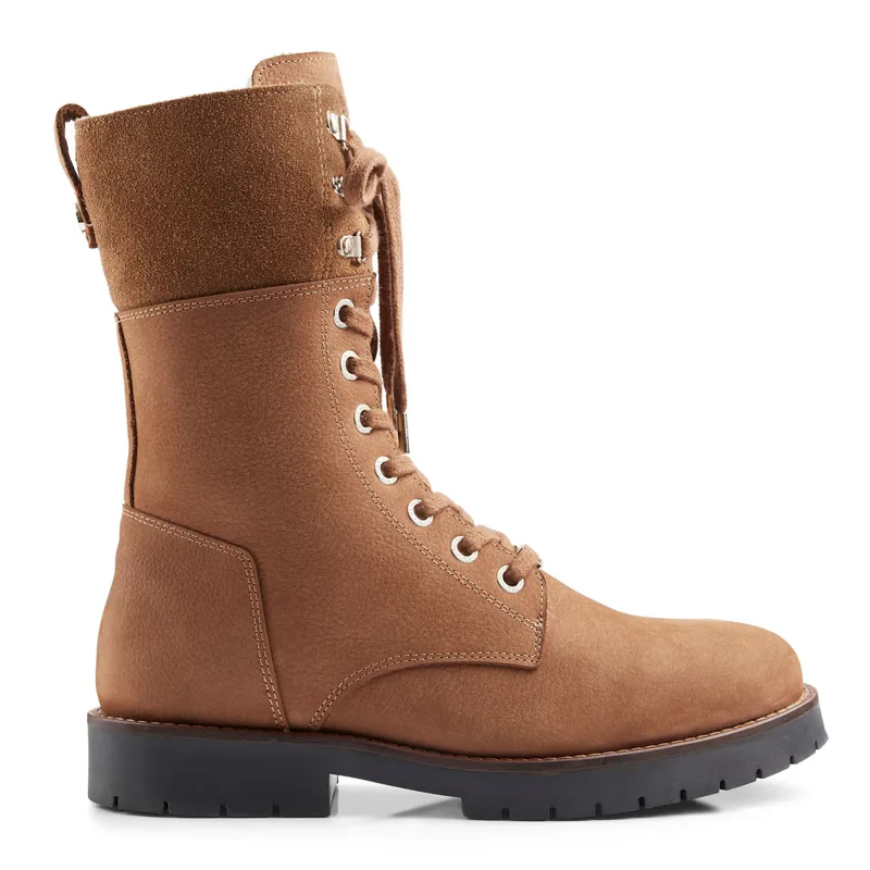 Fairfax and Favor Anglesey Womens Combat Boots - Cognac Nubuck-1