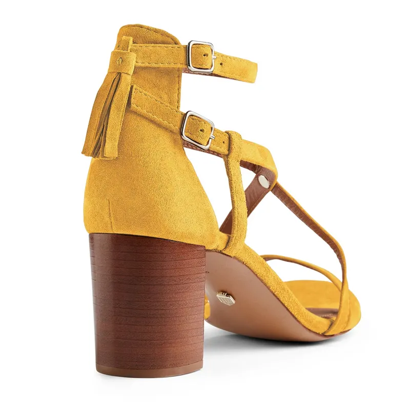 Fairfax and Favor Heeled Brancaster Sandals - Mango-3