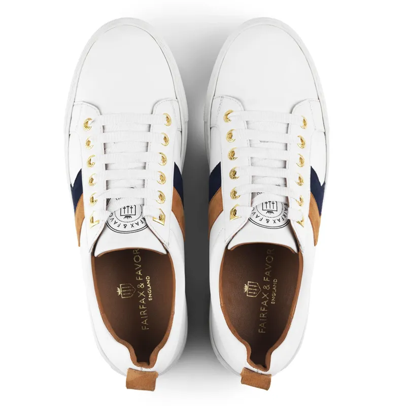 Fairfax and Favor Alexandra Trainers - Tan/Navy-2