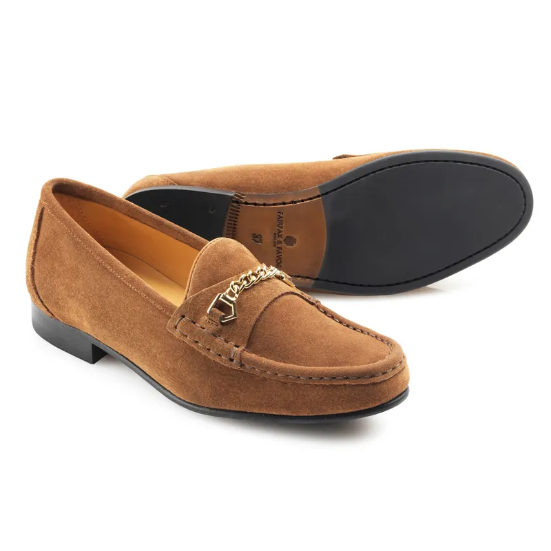 Fairfax and Favor Apsley Ladies Loafers - Tan Suede-1