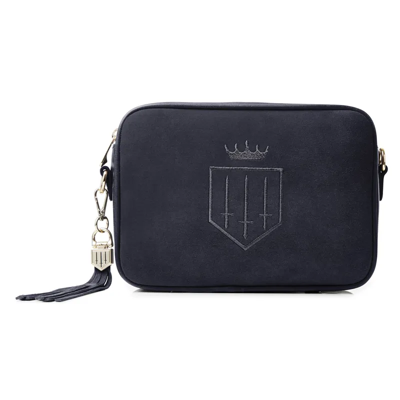 Fairfax and Favor Finsbury Handbag - Navy Suede-1