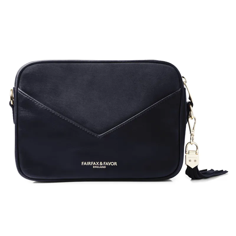 Fairfax and Favor Finsbury Handbag - Navy Suede-2