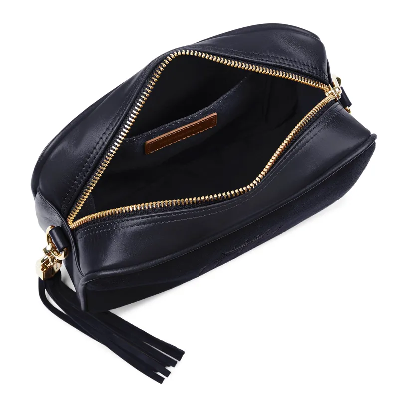 Fairfax and Favor Finsbury Handbag - Navy Suede-3