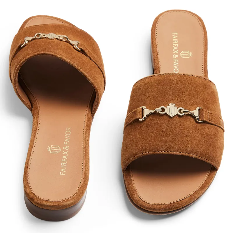 Fairfax and Favor Heacham Ladies Sandals - Tan Suede-1