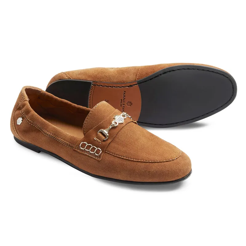 Fairfax and Favor Newmarket Ladies Loafers - Tan Suede-1