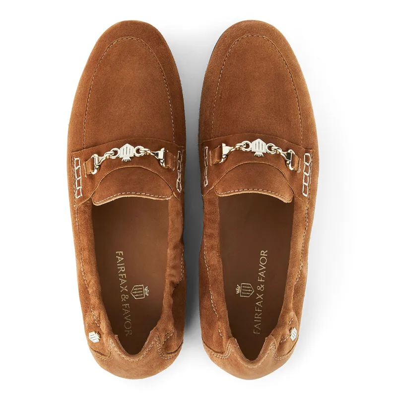 Fairfax and Favor Newmarket Ladies Loafers - Tan Suede-3
