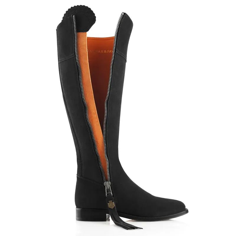 Fairfax and Favor Regina Flat Boots - Black Suede-3