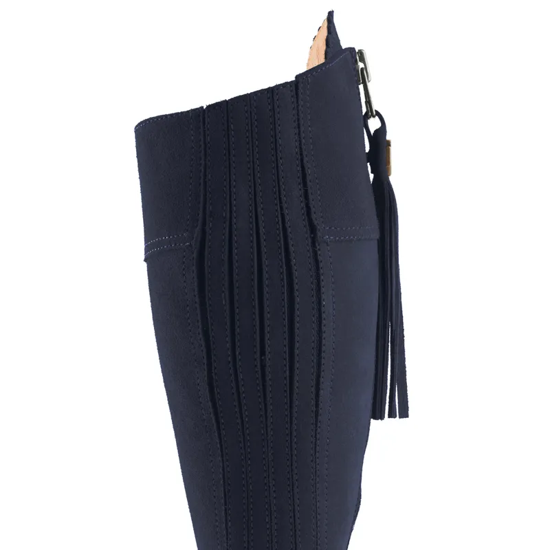 Fairfax and Favor Regina Flat Boots - Navy Suede-4