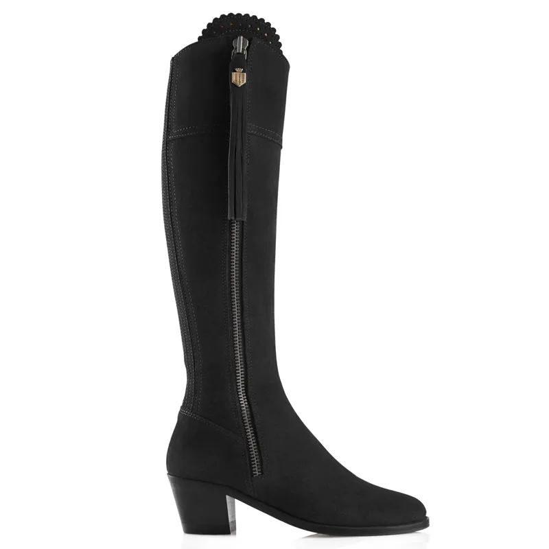 Fairfax and Favor Regina Heeled Boots - Black Suede