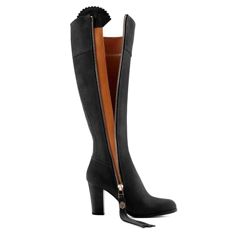 Fairfax and Favor Regina High Heeled Boots - Black Suede-2