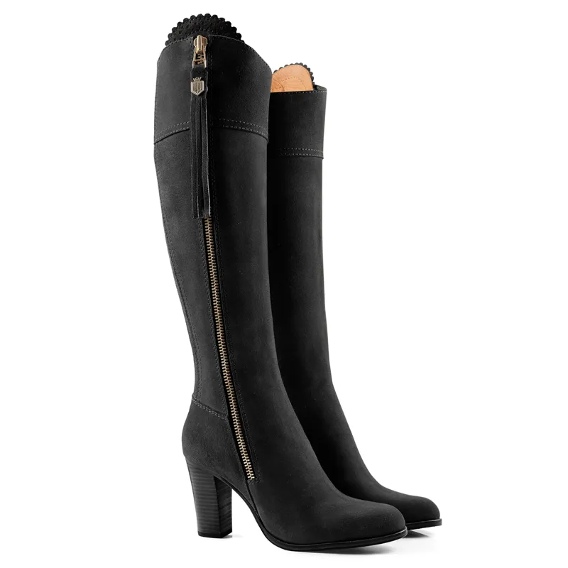 Fairfax and Favor Regina High Heeled Boots - Black Suede-4