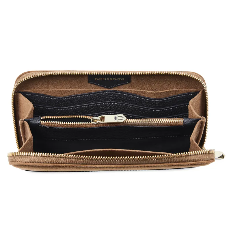 Fairfax and Favor Salisbury Purse - Tan/Navy-2