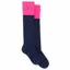Fairfax and Favor Signature Knee High Ladies Socks - Navy/Hot Pink