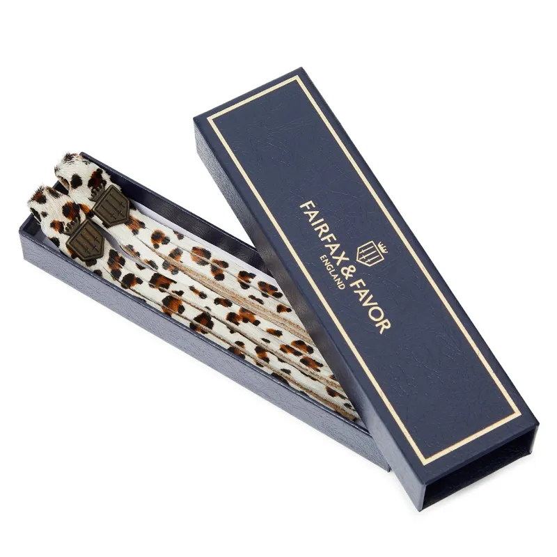 Fairfax and Favor Boot Tassels - Snow Leopard Haircalf