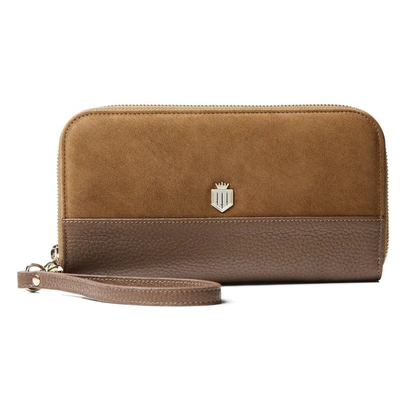 Fairfax and Favor Salisbury Travel Wallet - Tan Suede