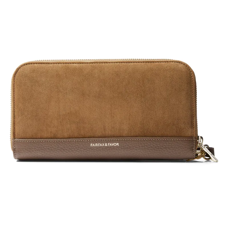 Fairfax and Favor Salisbury Travel Wallet - Tan Suede-1