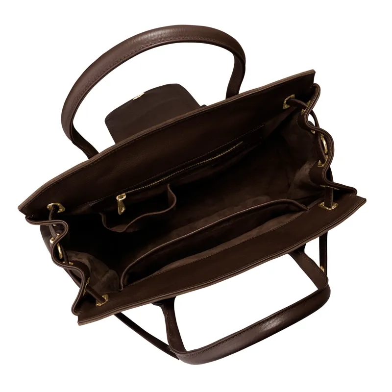Fairfax and Favor Windsor Handbag - Chocolate Suede-2