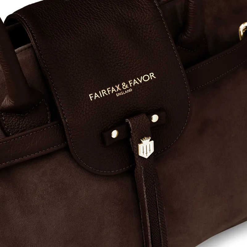 Fairfax and Favor Windsor Handbag - Chocolate Suede-4