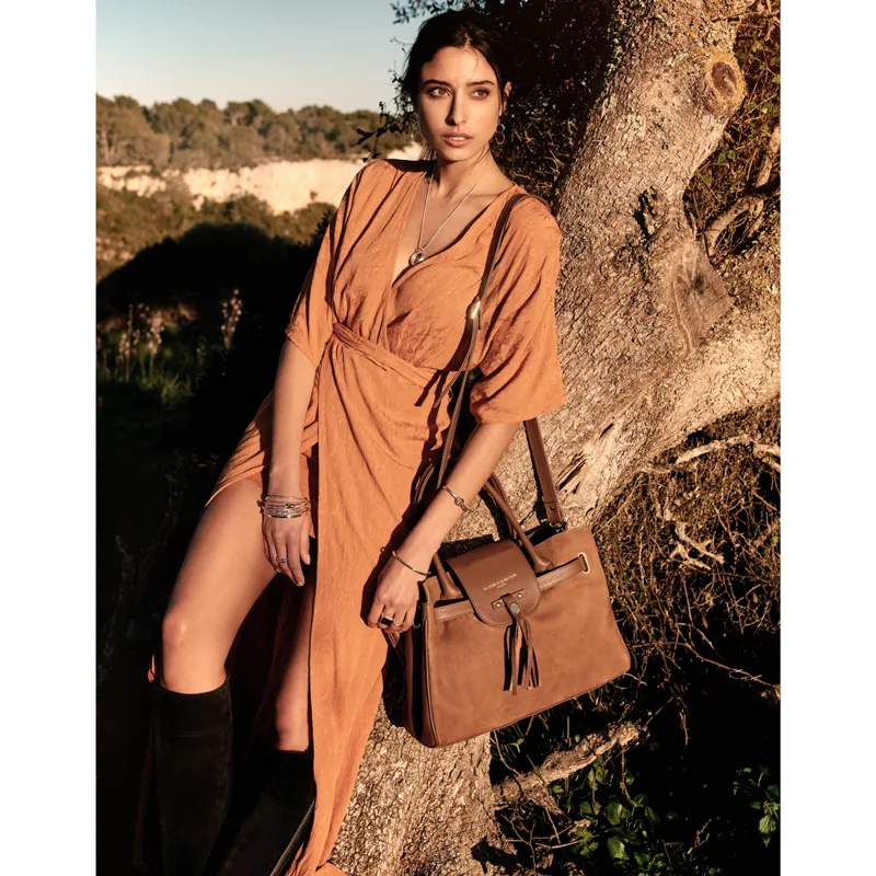 Fairfax and Favor Windsor Handbag - Tan Suede-7