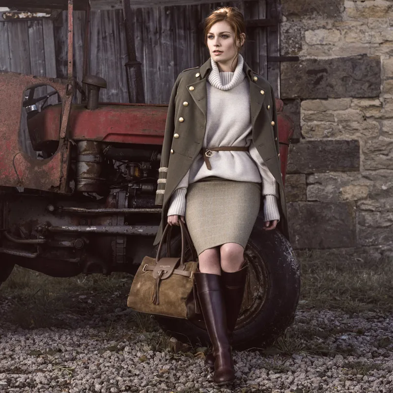 Fairfax and Favor Windsor Handbag - Tan Suede-8