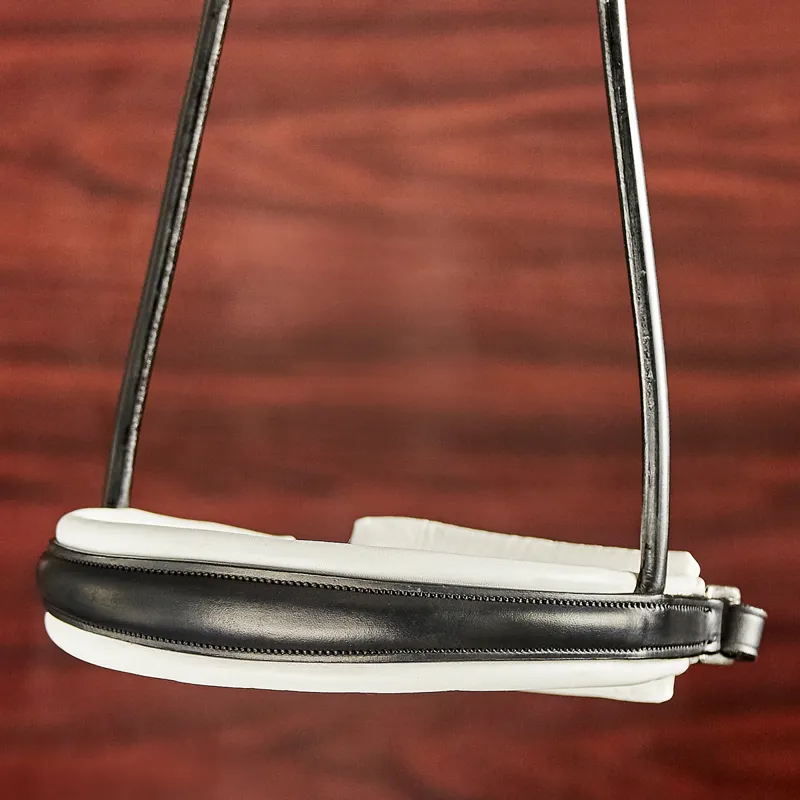 Finesse Cassidy Rolled Double Bridle - Black/White/Silver-2