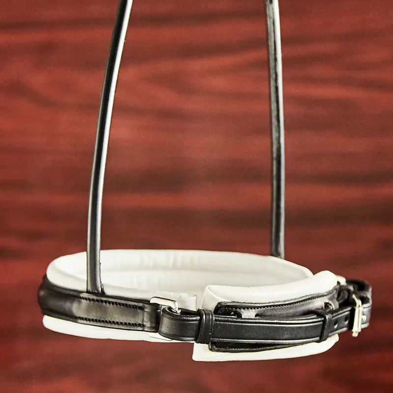 Finesse Cassidy Rolled Double Bridle - Black/White/Silver-3