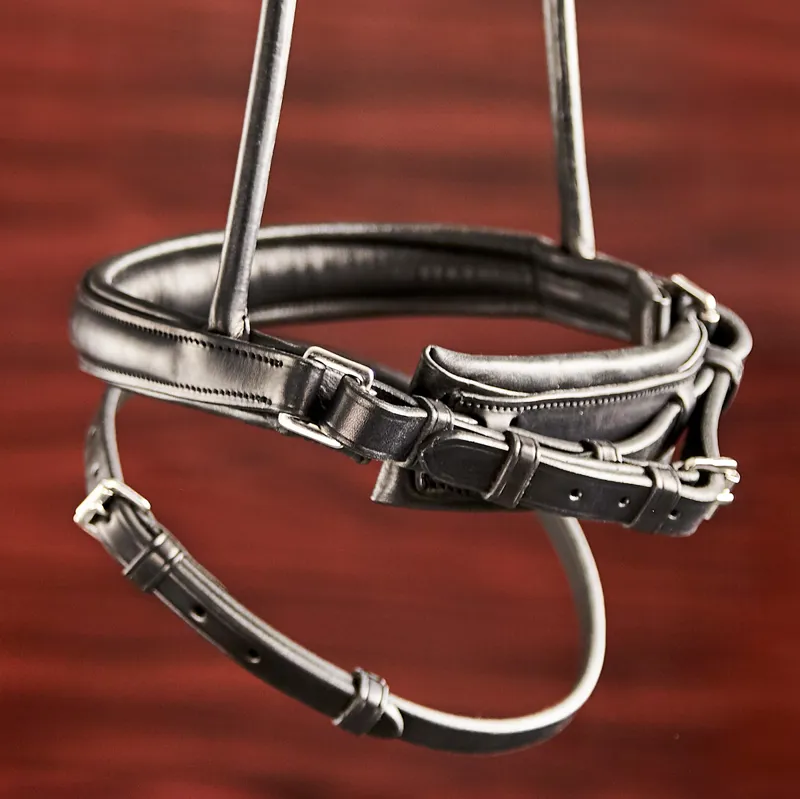 Finesse Himalaya Rolled Flash Bridle - Black/Silver-4