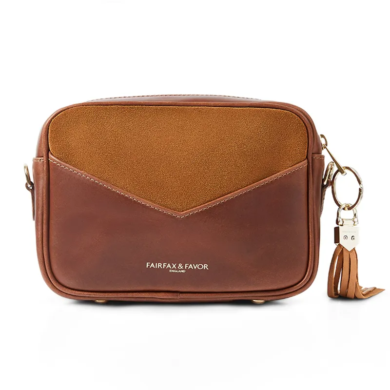 Fairfax and Favor Finsbury Handbag - Tan Suede-2