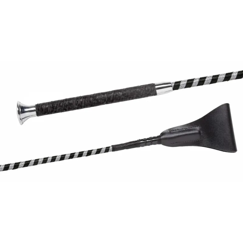 Fleck Satin Glitter Whip - Black