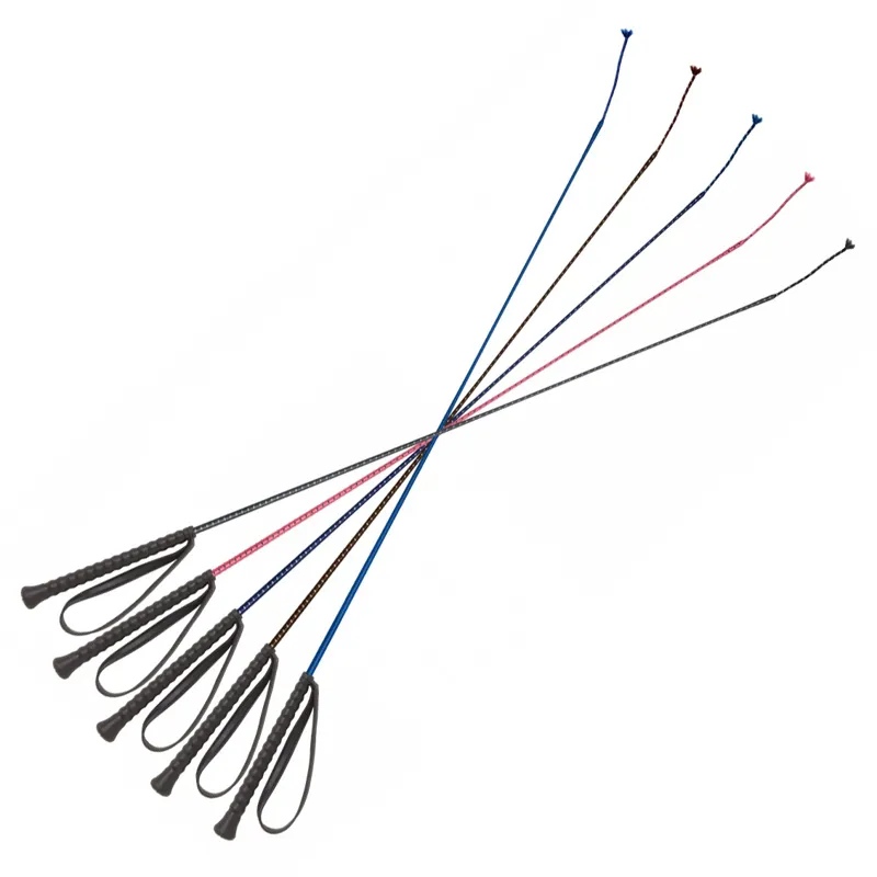 Fleck Rubber Handle Short Dressage Whip - Various
