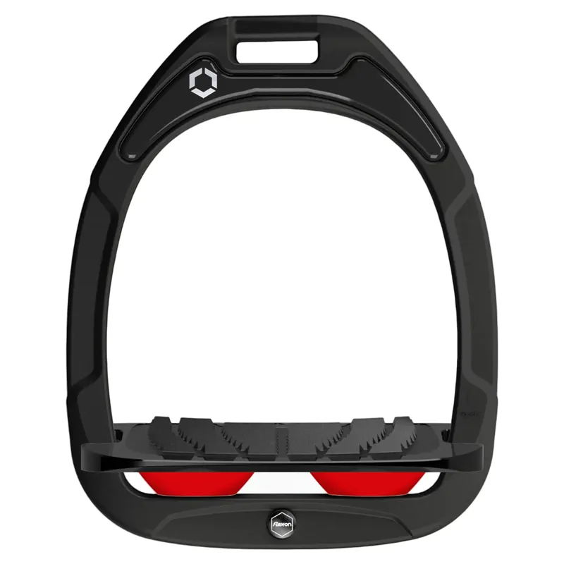 Flex-On Green Composite Grip Stirrups - Black/Black/Red