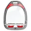 Flex-On Green Composite Grip Stirrups - Silver Grey/Red/Red Glitter
