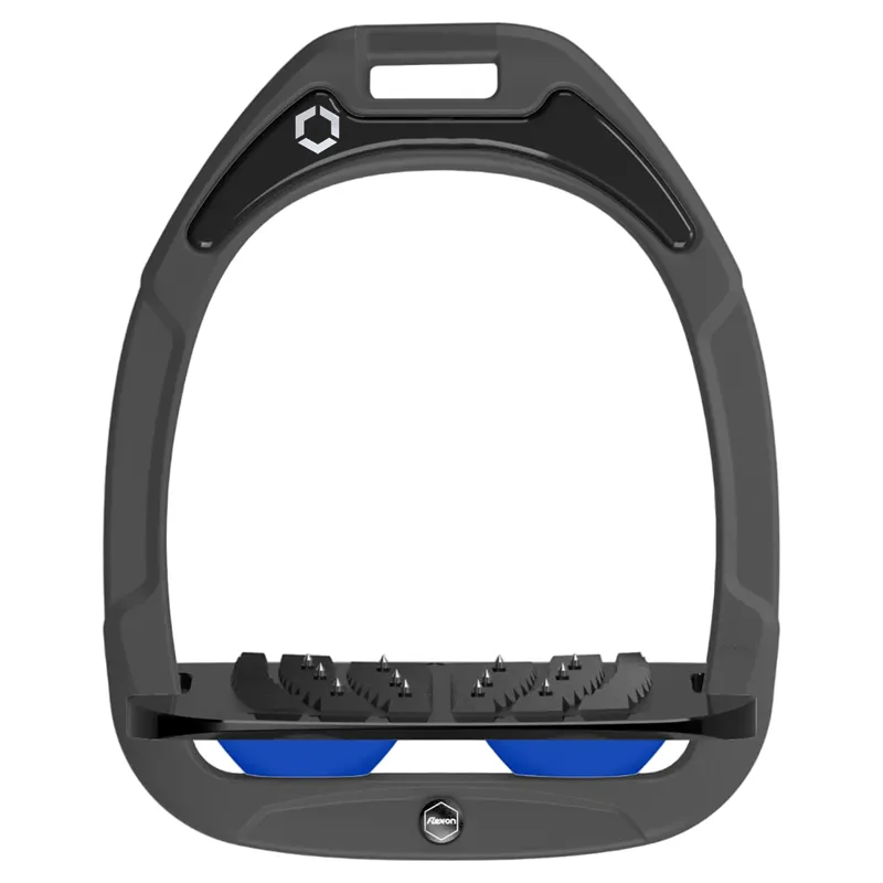 Flex-On Green Composite Ultra Grip Stirrups - Dark Grey/Black/Blue