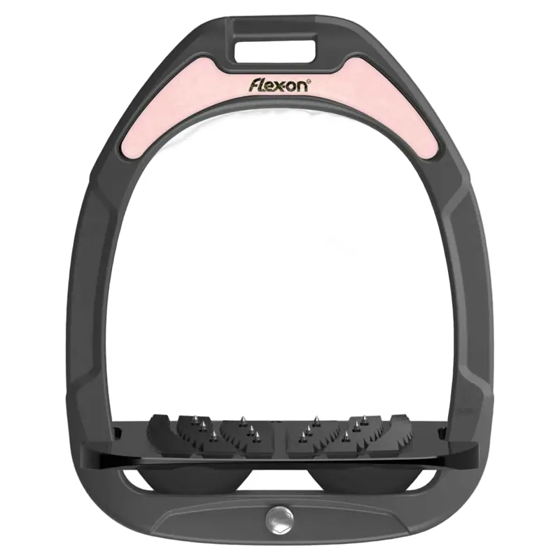 Flex-On Green Composite Ultra Grip Stirrups - Dark Grey/Black/Rose Gold