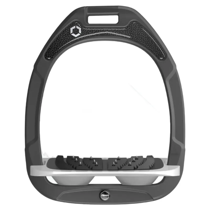 Flex-On Green Composite Ultra Grip Stirrups - Dark Grey/Grey/Leather