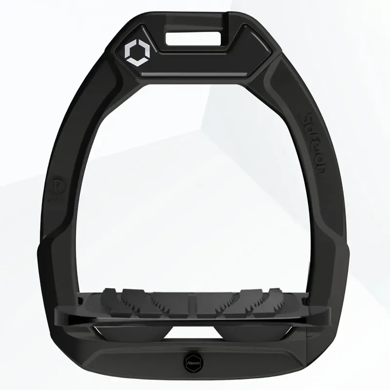 Flex-on Safe-on Grip Safety Stirrups - Black/Black/Black-1