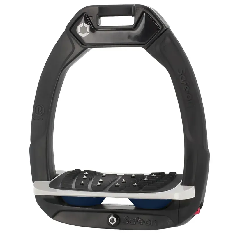 Flex-On Safe-On Grip Safety Stirrups - Black/Grey/Navy