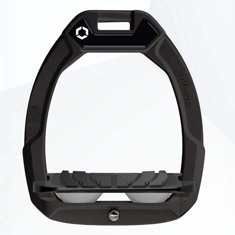 Flex-on Safe-on Grip Safety Stirrups - Black/Black/Grey
