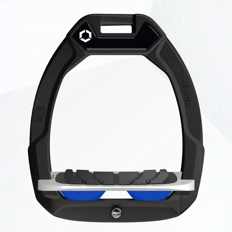 Flex-On Safe-On Grip Safety Stirrups - Black/Grey/Navy