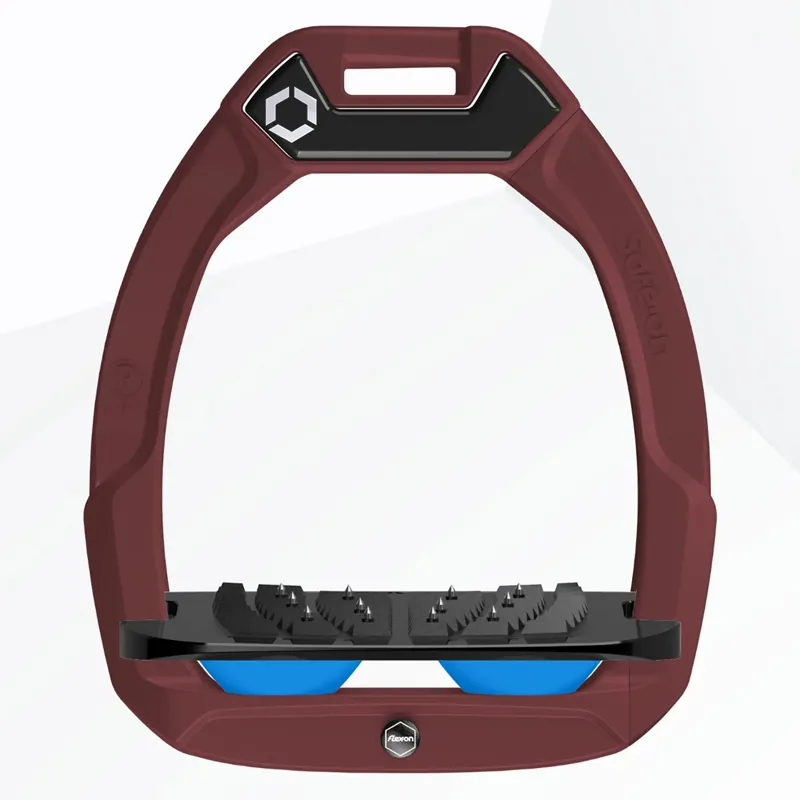 Flex-On Safe-On Ultra Grip Safety Stirrups - Burgundy/Black/Light Blue