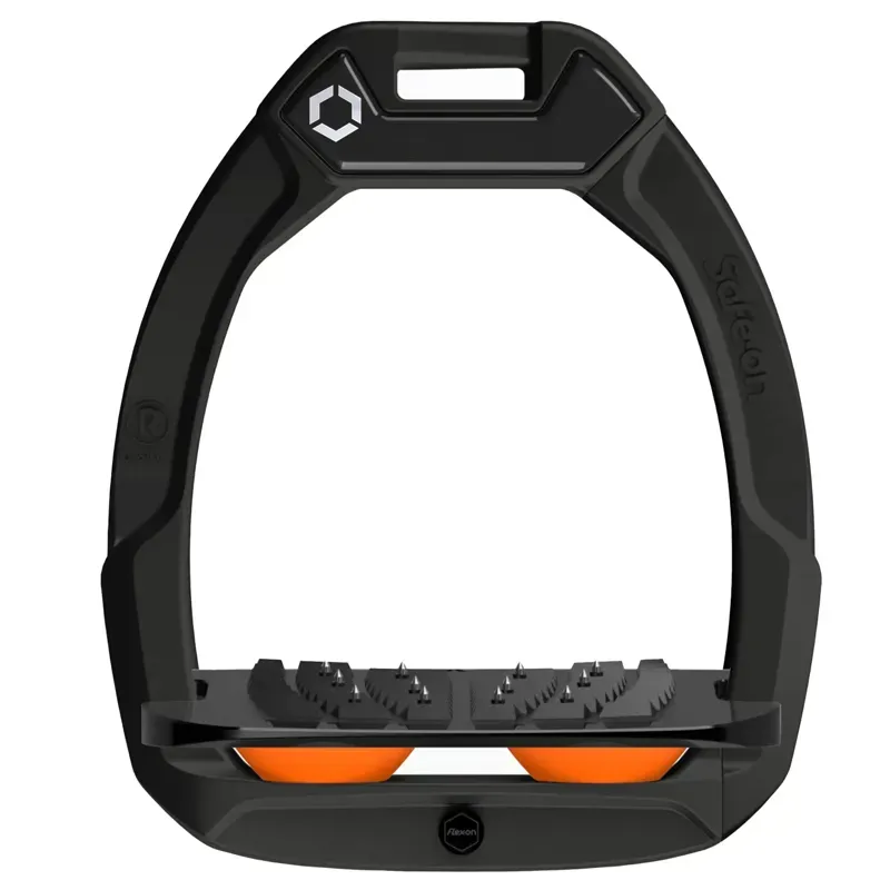 Flex-On Safe-On Ultra Grip Safety Stirrups - Black/Black/Orange-1