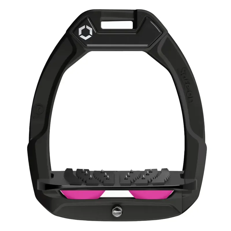 Flex-On Safe-On Ultra Grip Safety Stirrups - Black/Black/Pink-1