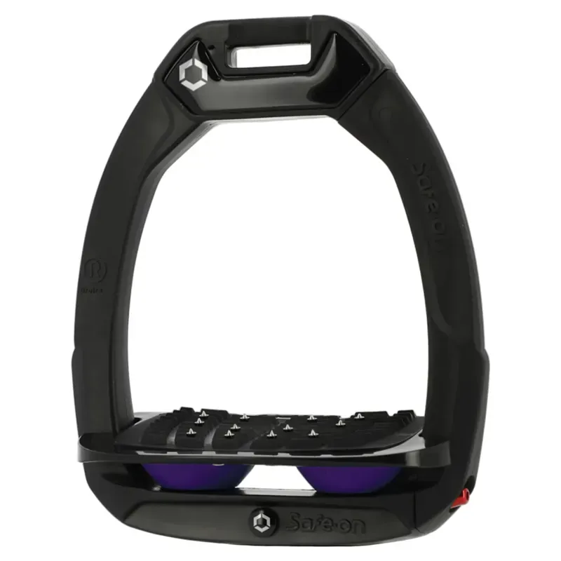 Flex-On Safe-On Ultra Grip Safety Stirrups - Black/Black/Purple