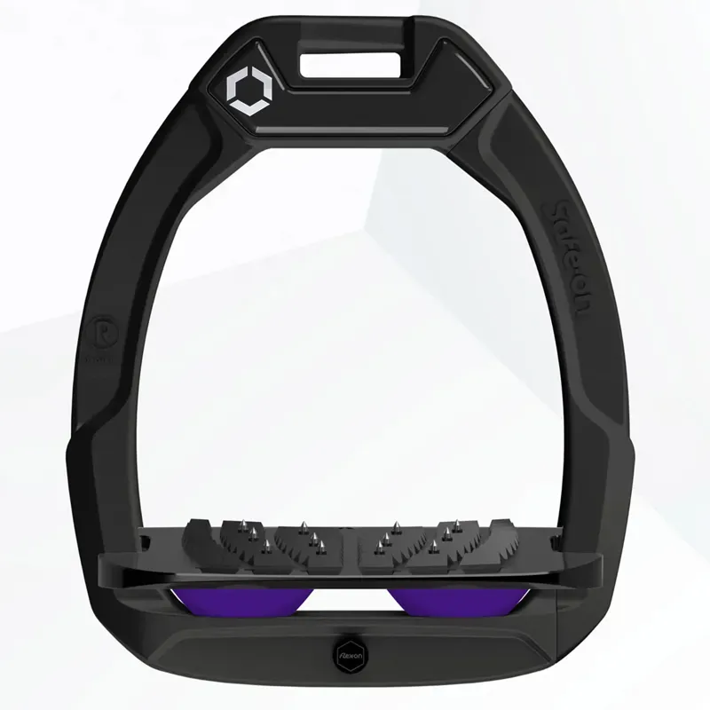 Flex-On Safe-On Ultra Grip Safety Stirrups - Black/Black/Purple-1
