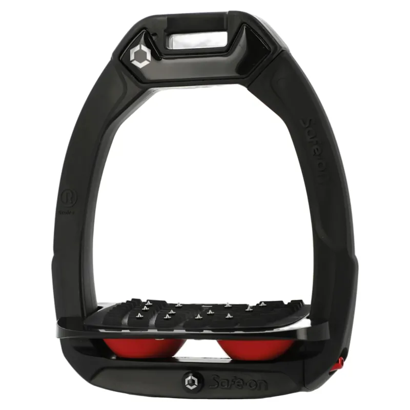 Flex-On Safe-On Ultra Grip Safety Stirrups - Black/Black/Red