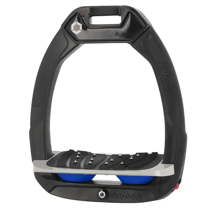 Flex-On Safe-On Ultra Grip Safety Stirrups - Black/Grey/Dark Blue