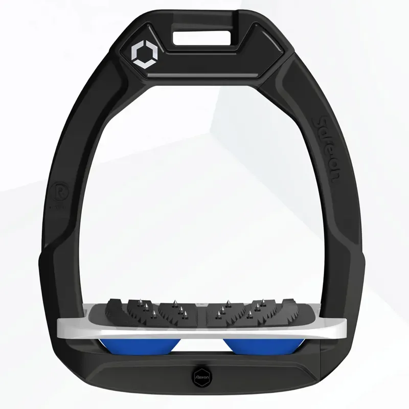 Flex-On Safe-On Ultra Grip Safety Stirrups - Black/Grey/Dark Blue-1