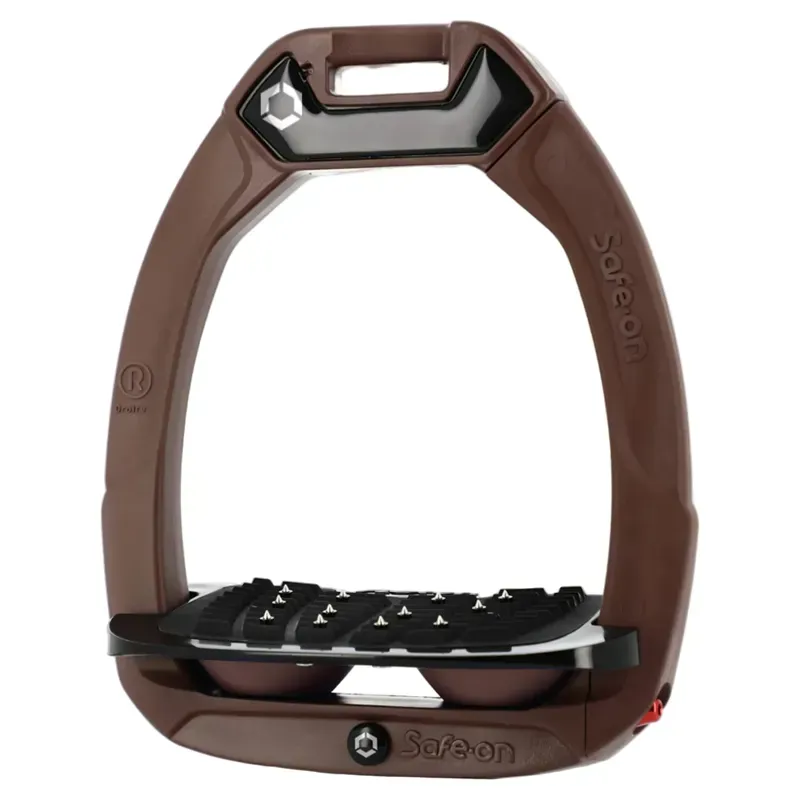 Flex-On Safe-On Ultra Grip Safety Stirrups - Chocolate/Black/Chocolate