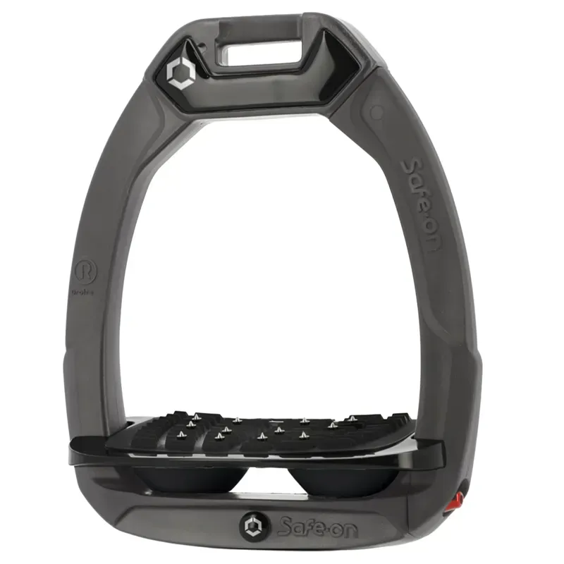 Flex-On Safe-On Ultra Grip Safety Stirrups - Dark Grey/Black/Black