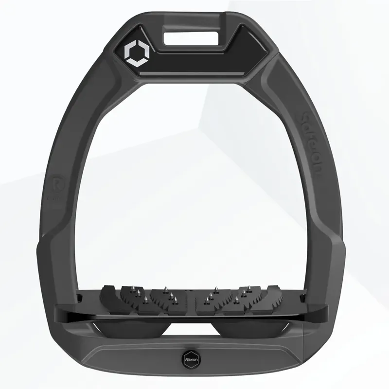 Flex-On Safe-On Ultra Grip Safety Stirrups - Dark Grey/Black/Black-1